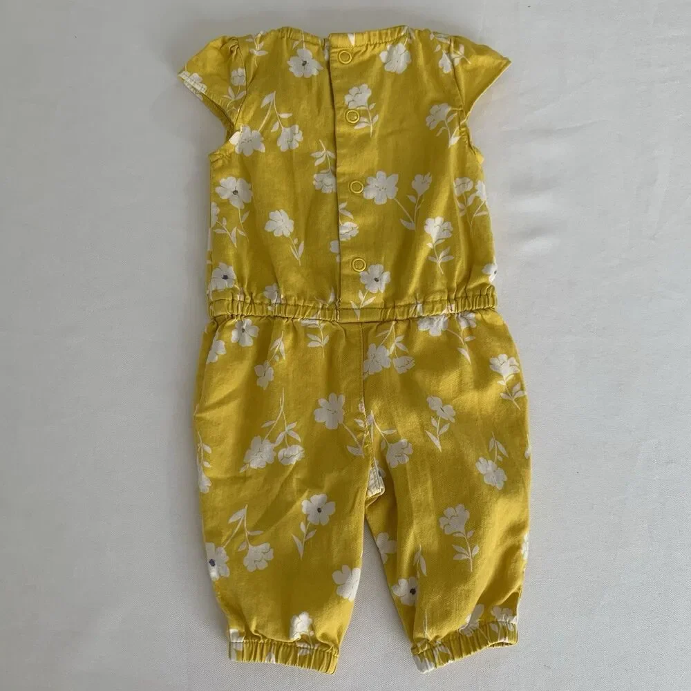 Carters Jumpsuit Romper Baby Girl Newborn‎ Yellow Floral Play Boho Cute Colorful